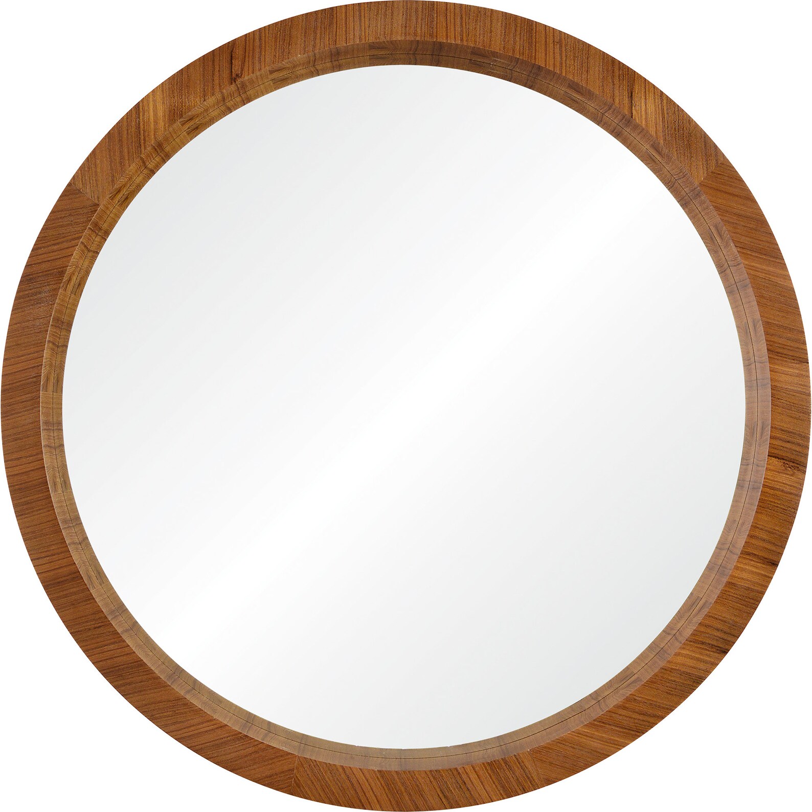 Large Round Mirror in Walnut Finish - Etsy