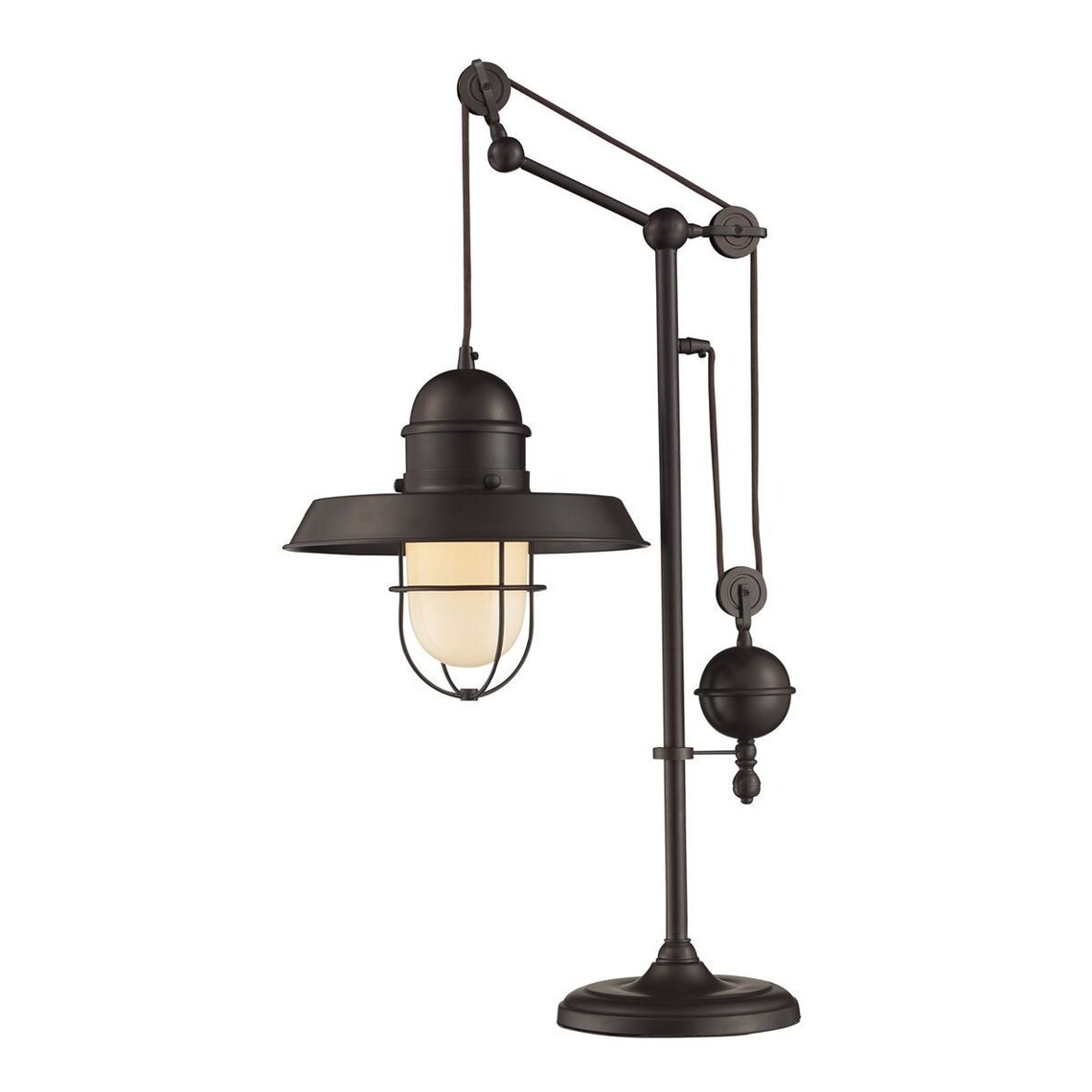 Black Farmhouse Lamp With Adjustable Pulley - Etsy