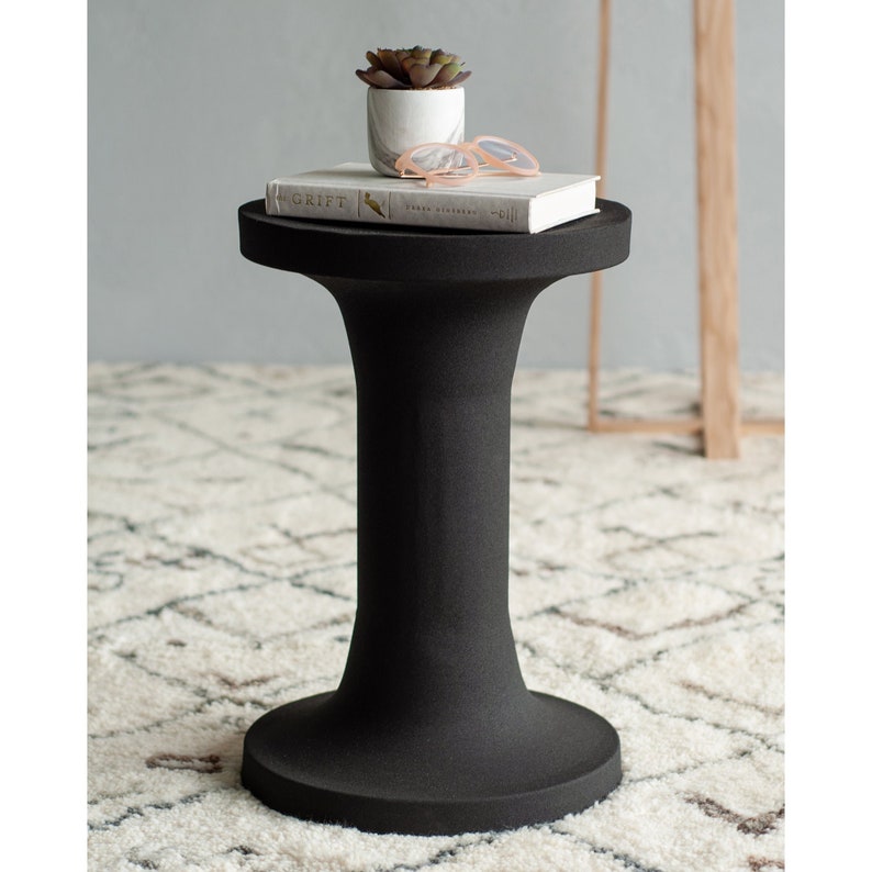 Iron Accent Table in Matte Black Finish Etsy