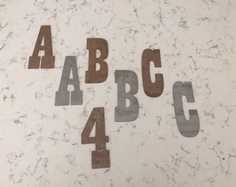 4 Inch Metal Letters-Rusty or Natural Steel Finish