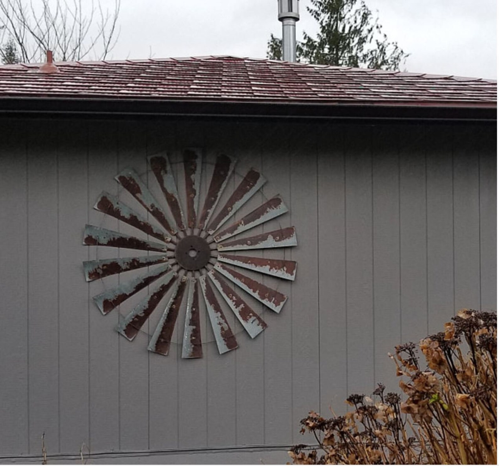 Huge 60 Inch Metal Windmill Wall DecorLarge Wall Space Etsy