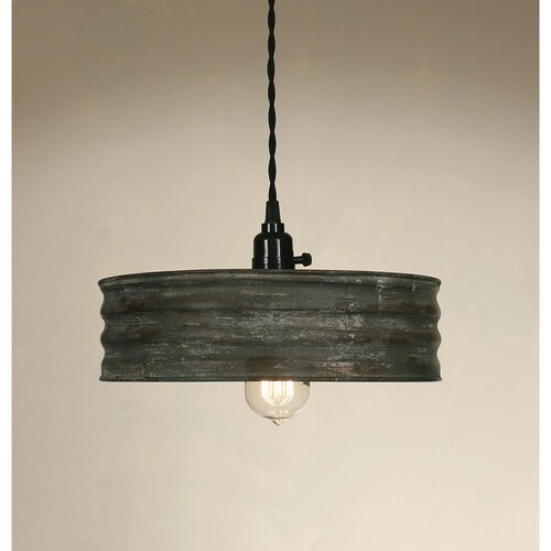Rustic Industrial Galvanized Light Galvanized Pendant Light Etsy