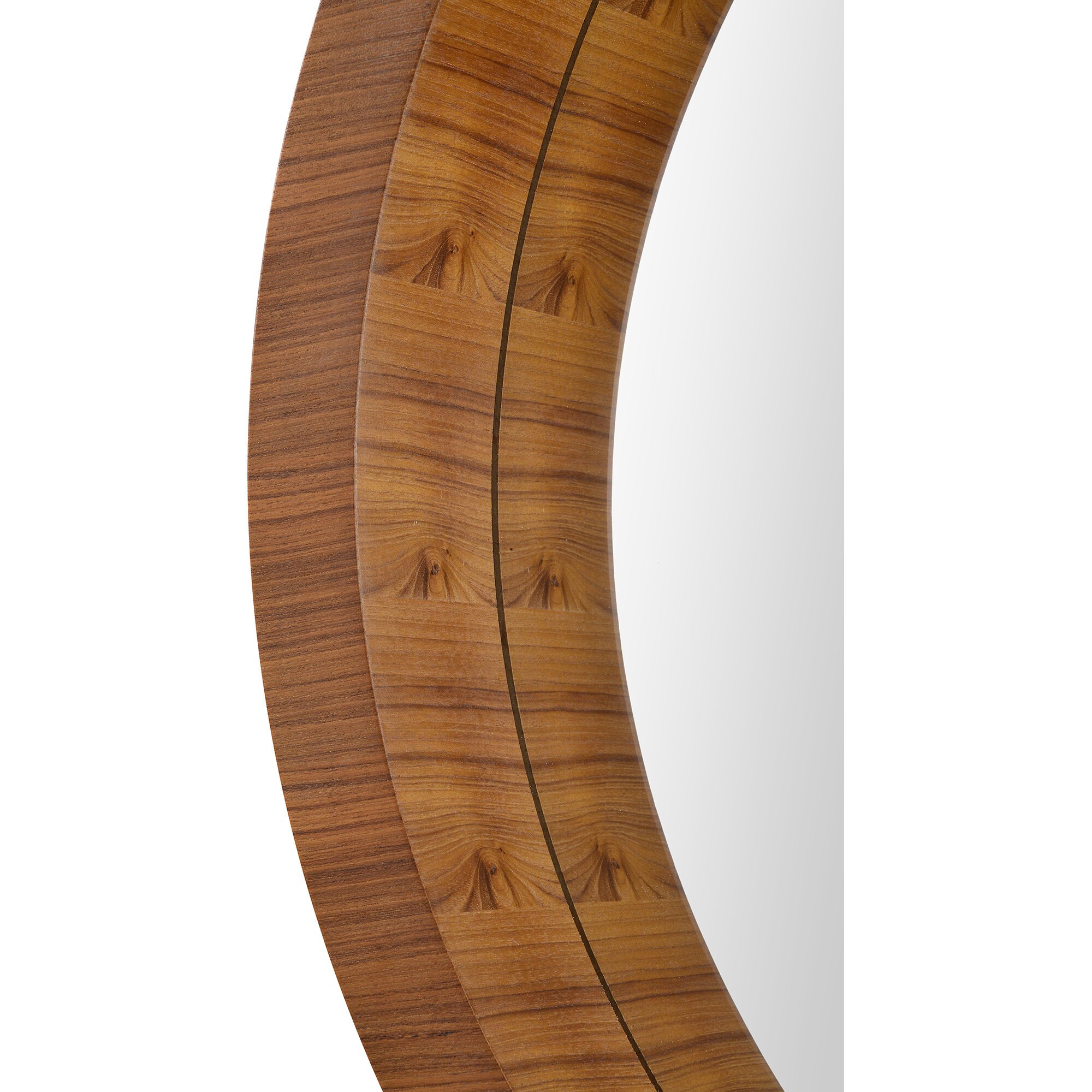 Large Round Mirror in Walnut Finish - Etsy