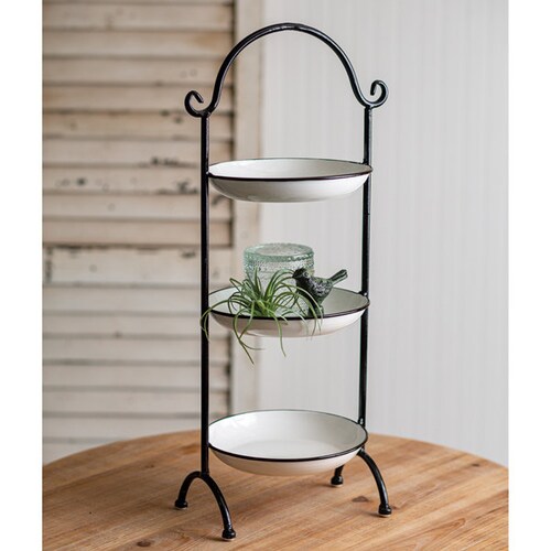 Three Tier Galvanized Metal Tray Farmhouse / Rustic Decor Etsy