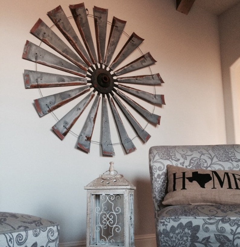 Huge 60 Inch Metal Windmill Wall Decor-Large Wall Space | Etsy