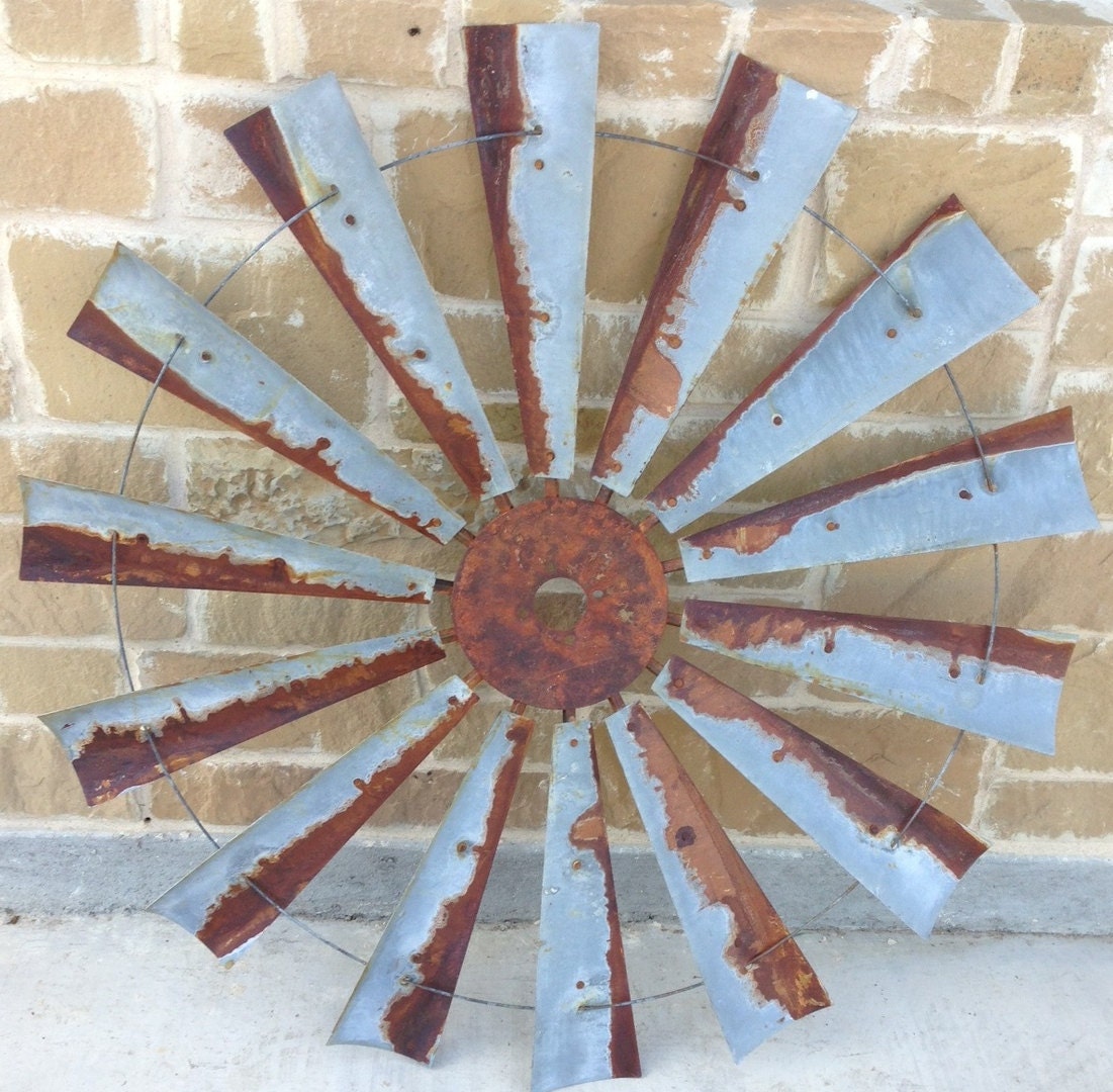 Farmhouse windmill metal wall decor 47 inch large wall Etsy