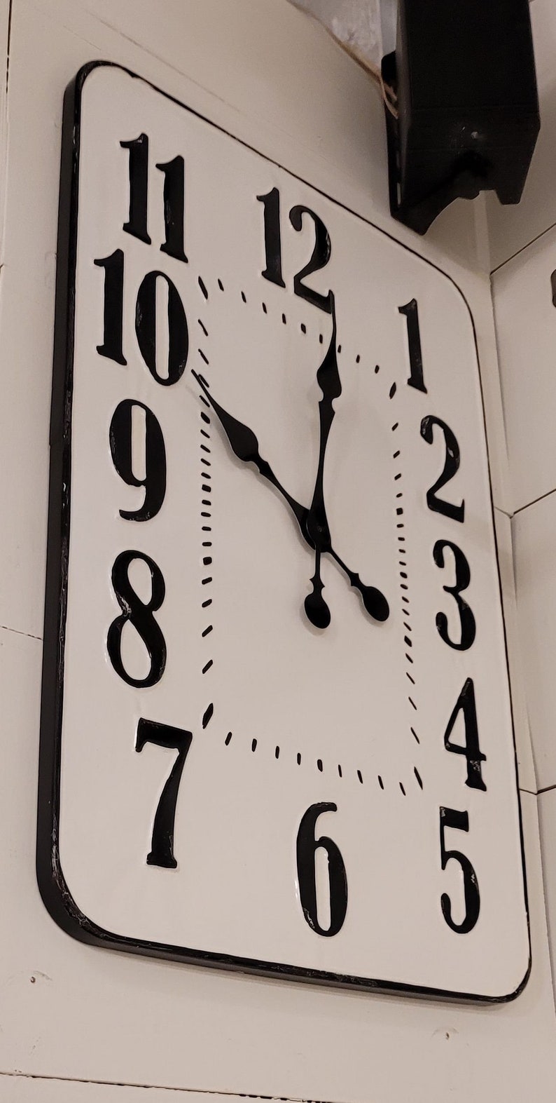 Large Rectangular Farmhouse Wall Clock Etsy