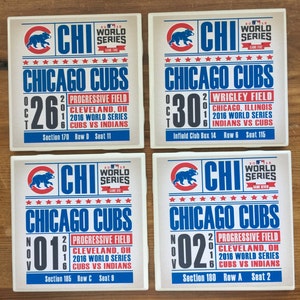 Cubs World Series Ticket Coasters