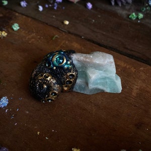 Celestial Crystal Snail, Calcite Snail, Snail Sculpture, Hand-Sculpted Clay Snails, Crystal Home Decor, Crystal Altar Divination Tools