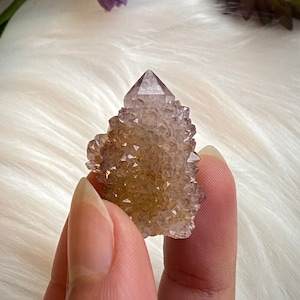Amethyst Spirit Quartz Point, Super Sparkly Amethyst Spirit Quartz Cluster, Honig Amethyst Elfenquarz Cluster, Altar Kristalle