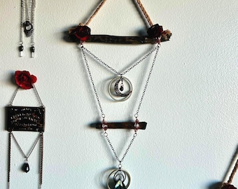 Labradorit Mond Wandbehang, Labradorit Kupfer Kunst, Kristalle und Kupfer, Natur Wanddekoration, Mond Magie