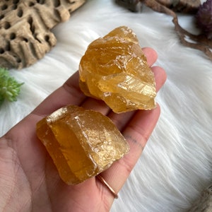 Honey Calcite Set of 2, Honey Calcite Stones, Raw Honey Calcite, Calcite Crystals, Crystal Gift Set image 10