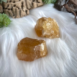 Honey Calcite Set of 2, Honey Calcite Stones, Raw Honey Calcite, Calcite Crystals, Crystal Gift Set image 9