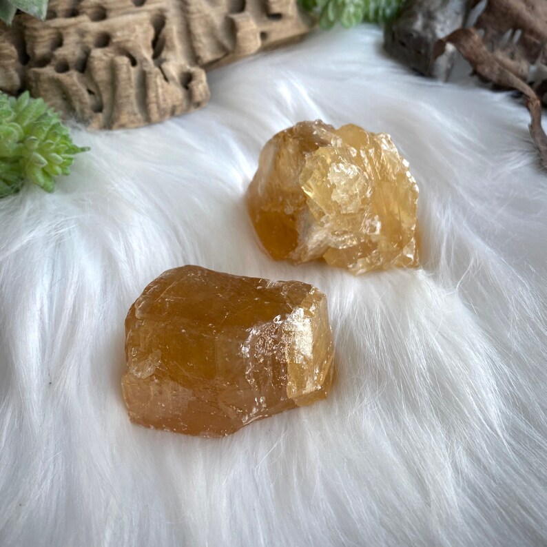 Honey Calcite Set of 2, Honey Calcite Stones, Raw Honey Calcite, Calcite Crystals, Crystal Gift Set image 9