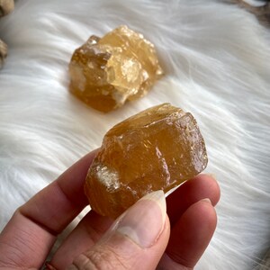Honey Calcite Set of 2, Honey Calcite Stones, Raw Honey Calcite, Calcite Crystals, Crystal Gift Set image 5