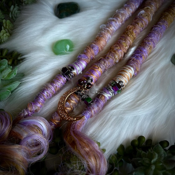 3 Ready to Ship Dreadlock Extensions, Lavender Peach Sorbet  display picture 1