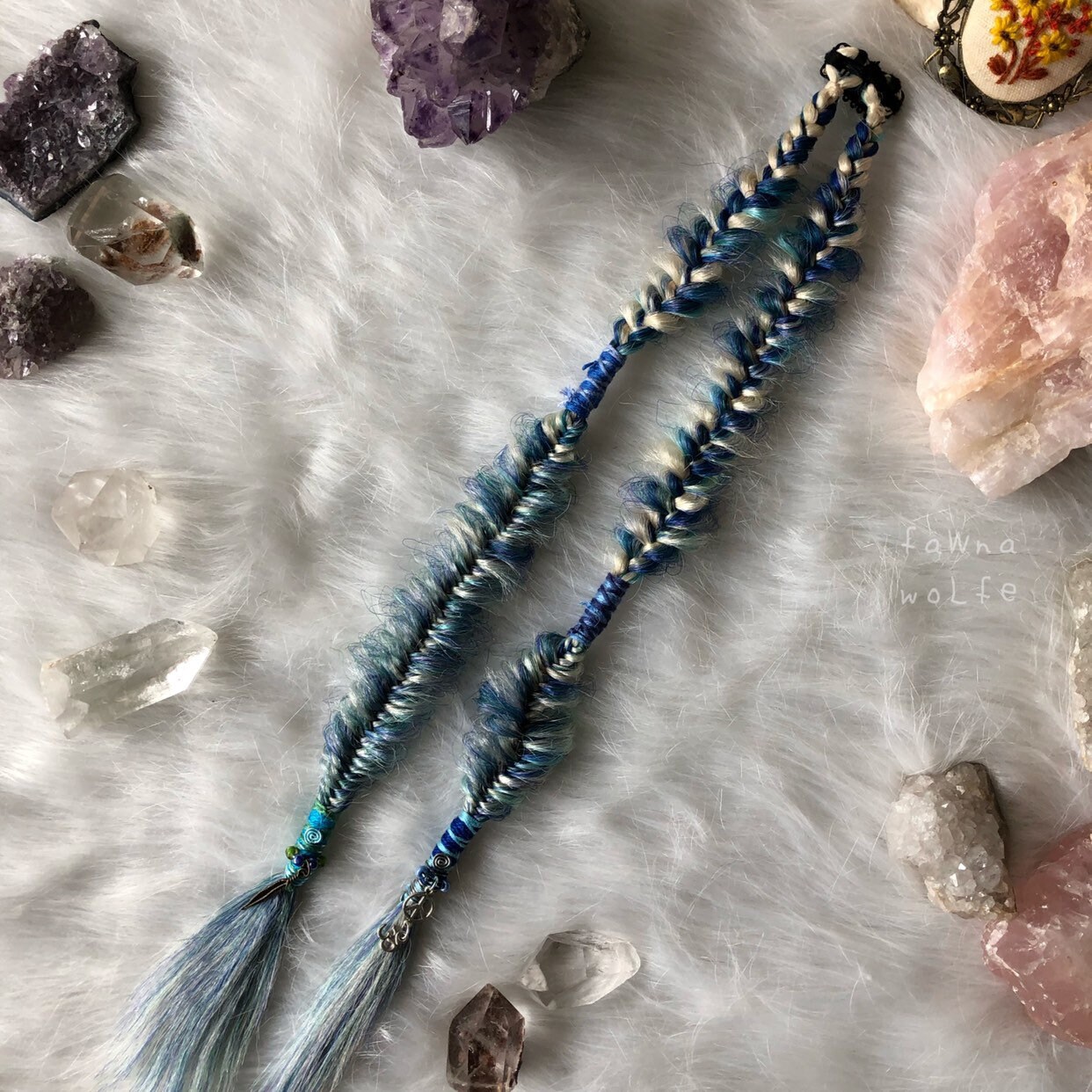 Mermaid Blue Blonde Clip In Fishtail Braids Clip In Fishtail