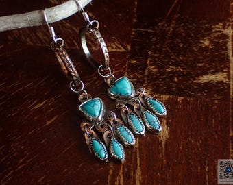 Turquoise earrings,hoop earrings,chandelier earrings,statement Turquoise earrings, long earrings,large Turquoise earrings,copper hoops,boho