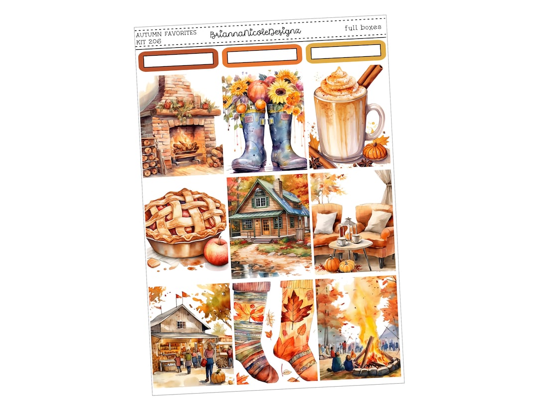 KIT 206 Autumn Favorites | Weekly Planner Sticker Kit - Etsy