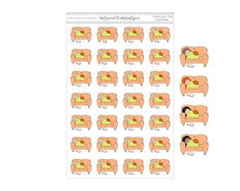 Cute girl 004 nap time | planner stickers