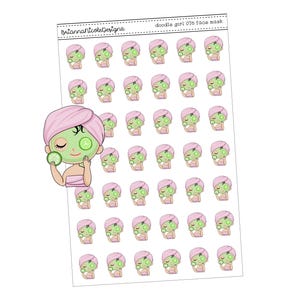 doodle fille 076 masque | stickers fille