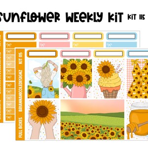 Kit 115 Sunflower | weekly planner sticker kit