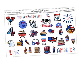 Hs123 Fun on the 4th icons | planner stickers