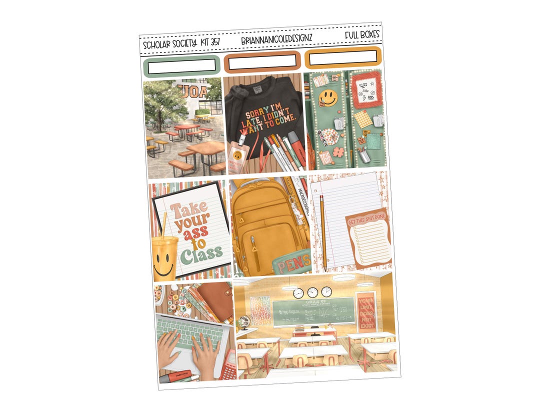 KIT 357 Scholar Society | Weekly Planner Sticker Kit - Etsy