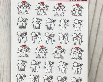Chloe going on a date | planner stickers