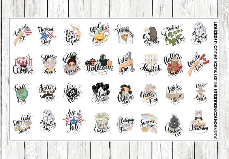 Holiday planner icons planner stickers image 3