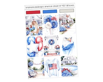 KIT 402 American dream | 4th of July planner stickers
