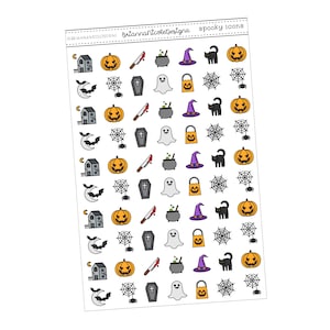 Spooky icons planner stickers | Halloween planner stickers| Spooky stickers| October planner stickers| Ghosts| witches