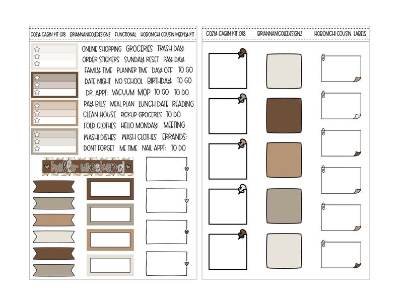 KIT 078 Cozy Cabin Hobonichi Weekly | Winter Planner Stickers - Etsy