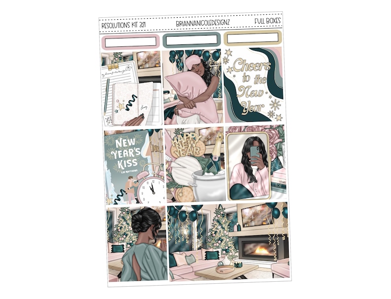 KIT 321 Resolutions | New Years Sticker Kit | Winter Planner Stickers ...