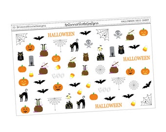 Halloween deco | Halloween planner stickers| Spooky stickers| October planner stickers| Ghosts| witches
