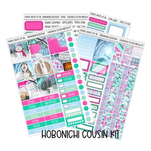 KIT 015 Nordic nights hobonichi cousin weekly kit | Hobonichi cousin stickers