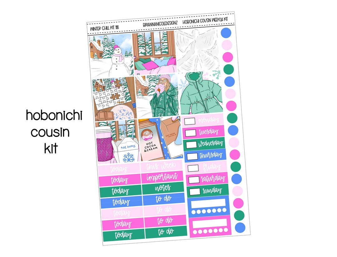 KIT 118 Winter Chill Hobonichi Cousin Weekly Kit | Winter Planner ...