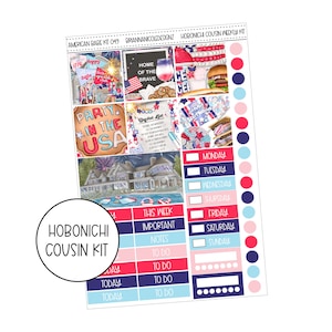 KIT 049 American Babe  hobonichi cousin weekly kit | Hobonichi cousin stickers