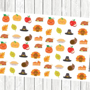 Kawaii fall icons | planner stickers