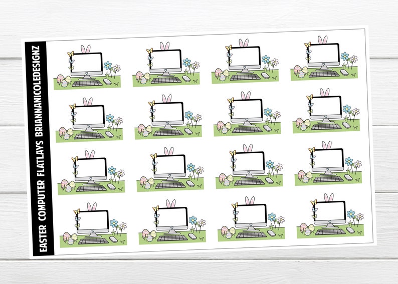 Easter computer flatlays planner stickers