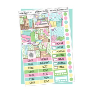 KIT 032 Spring clean  hobonichi cousin weekly kit | Hobonichi cousin stickers