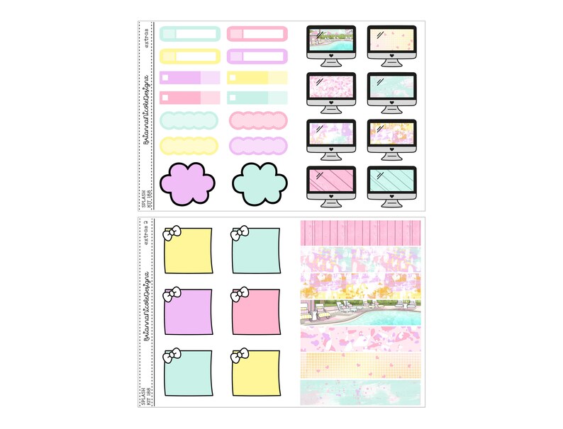 Kit 188 Splash | Weekly Planner Sticker Kit - Etsy