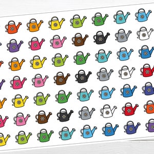 Doodle rainbow watering cans | planner stickers