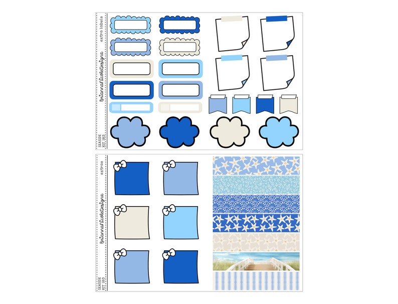 KIT 183 Seaside | Weekly Planner Sticker Kit - Etsy
