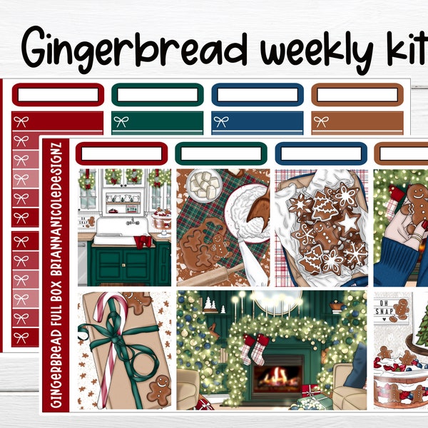 Gingerbread weekly kit planner stickers | weekly planner sticker kit