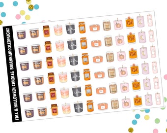 Fall & halloween candles | planner stickers