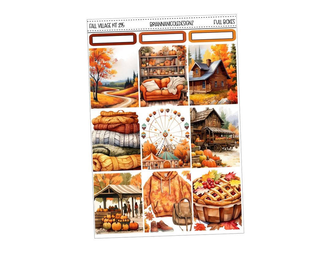 KIT 295 Fall Village | Fall Sticker Kits - Etsy