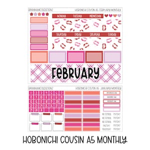 February Hobonichi cousin a5 monthly kit | Hobonichi cousin planner stickers