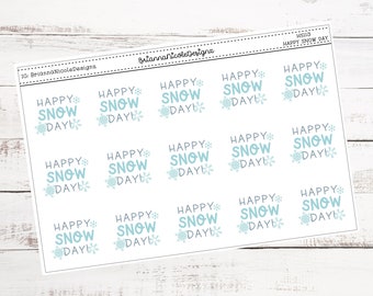 hs113 happy snow day | planner stickers