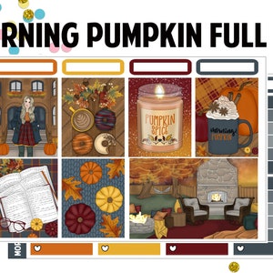 Morning Pumpkin kit | weekly planner sticker kit